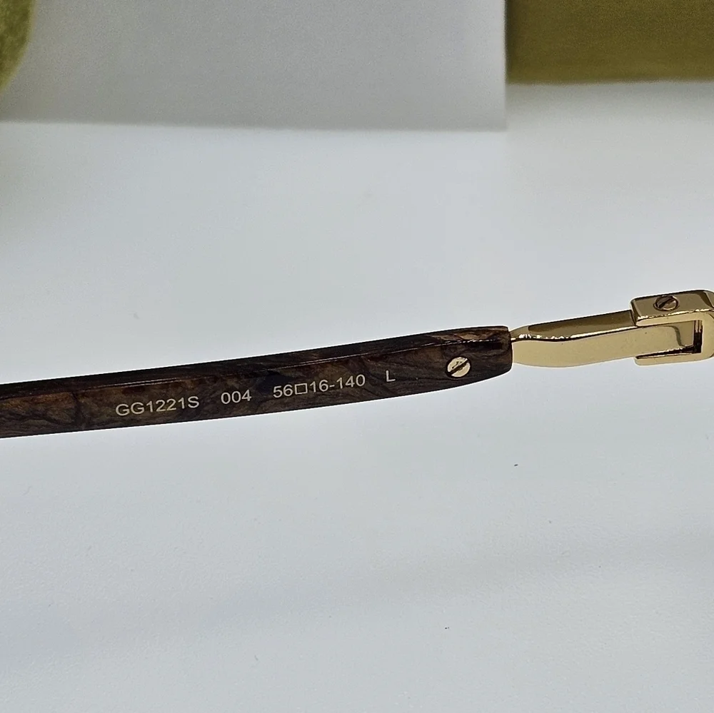 Gucci Gold Rimless GG Logo Gradient Sunglasses